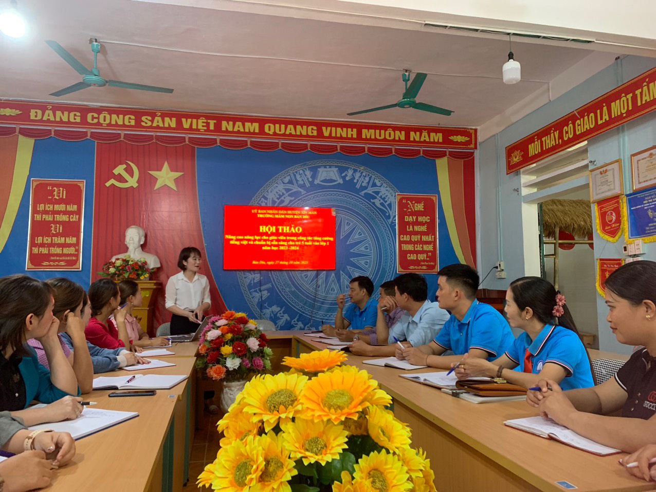 Hội thảo nâng cao năng lực cho giáo viên trong công tác tăng cường tiếng Việt và chuẩn bị sẵn sàng cho trẻ 5 tuổi vào lớp 1, năm học 2023 - 2024